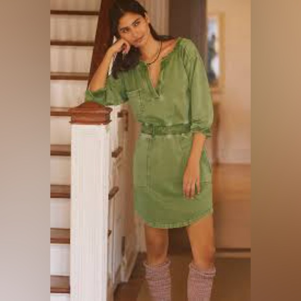 Anthropologie Daily Practice Utility Mini Dress Women’s XS in Moss